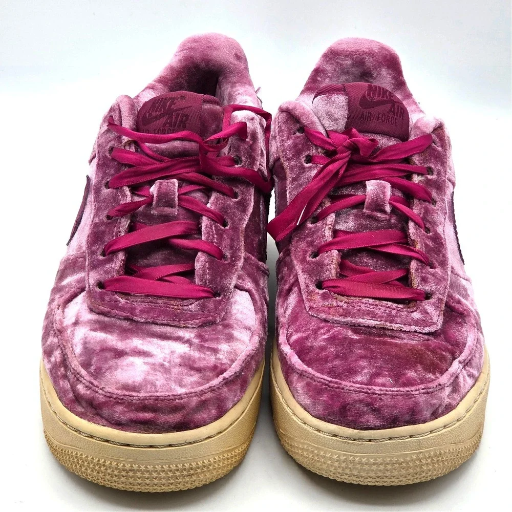 Nike Air Force 1 LV8 Tea Berry Velvet Bordeaux Velour‎ 849345-601 Size 7Y